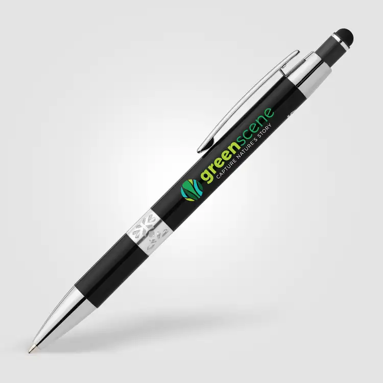 Stylo Adorn en aluminium recyclé avec stylet et accents chromés #4