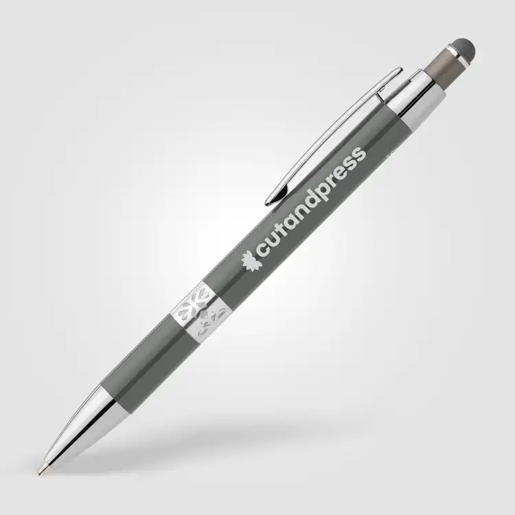 Stylo Adorn en aluminium recyclé avec stylet et accents chromés #5