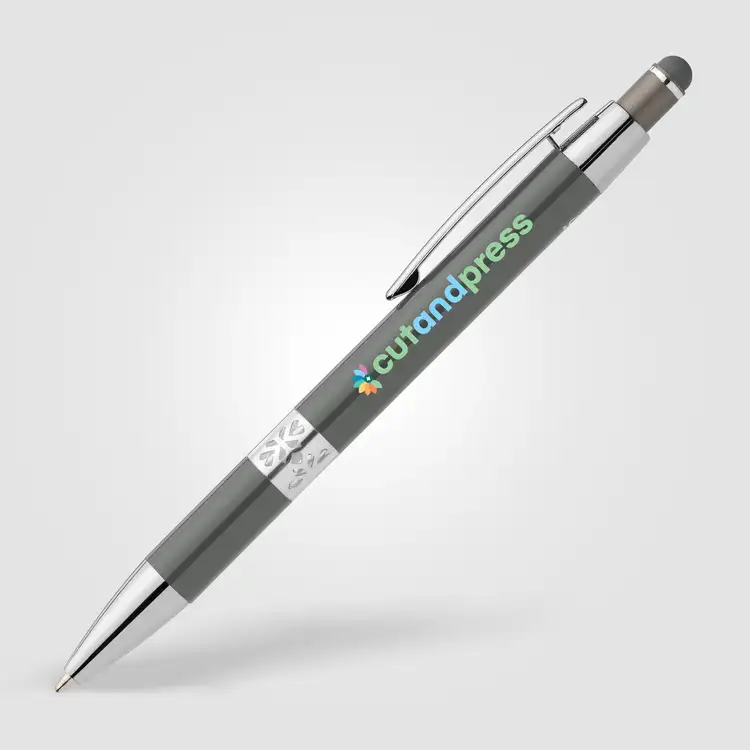 Stylo Adorn en aluminium recyclé avec stylet et accents chromés #6