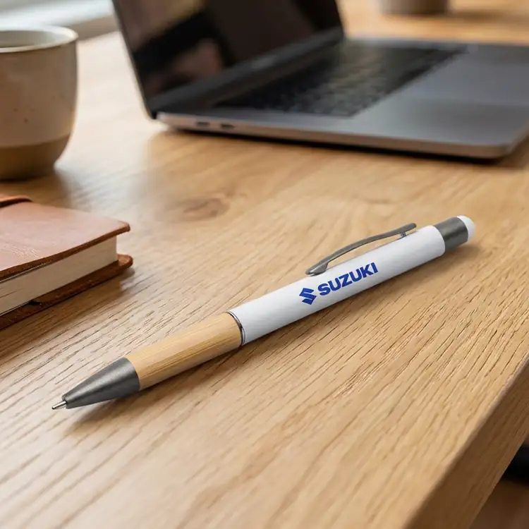 Assia Pen with Bamboo Grip & Black Ink Refill #9