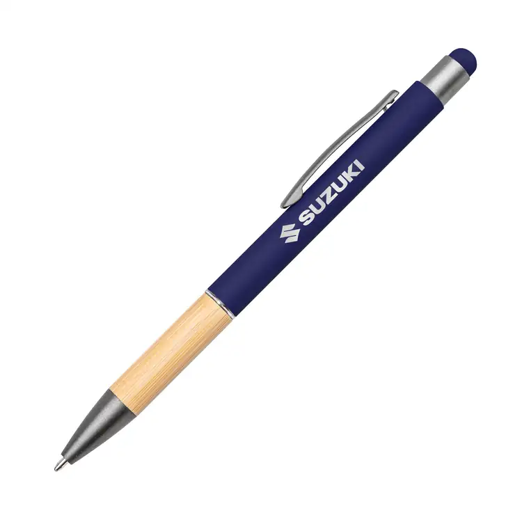 Assia Aluminum Pen with Bamboo Grip & Blue Ink Refill #3