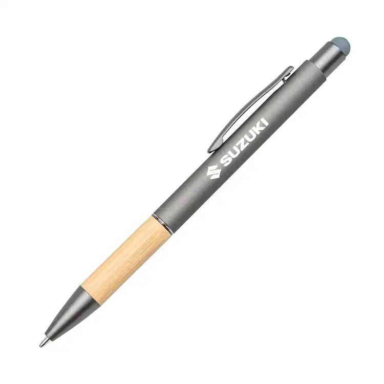 Assia Aluminum Pen with Bamboo Grip & Blue Ink Refill #5