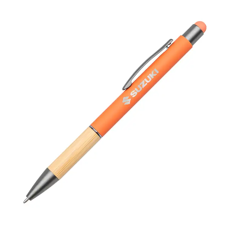 Assia Aluminum Pen with Bamboo Grip & Blue Ink Refill #6