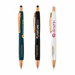 Stylo Avalon Pearl à accents or rose avec stylet