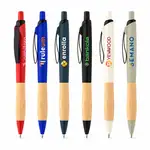 Stylo Crest en plastique recyclé avec prise en bambou FSC