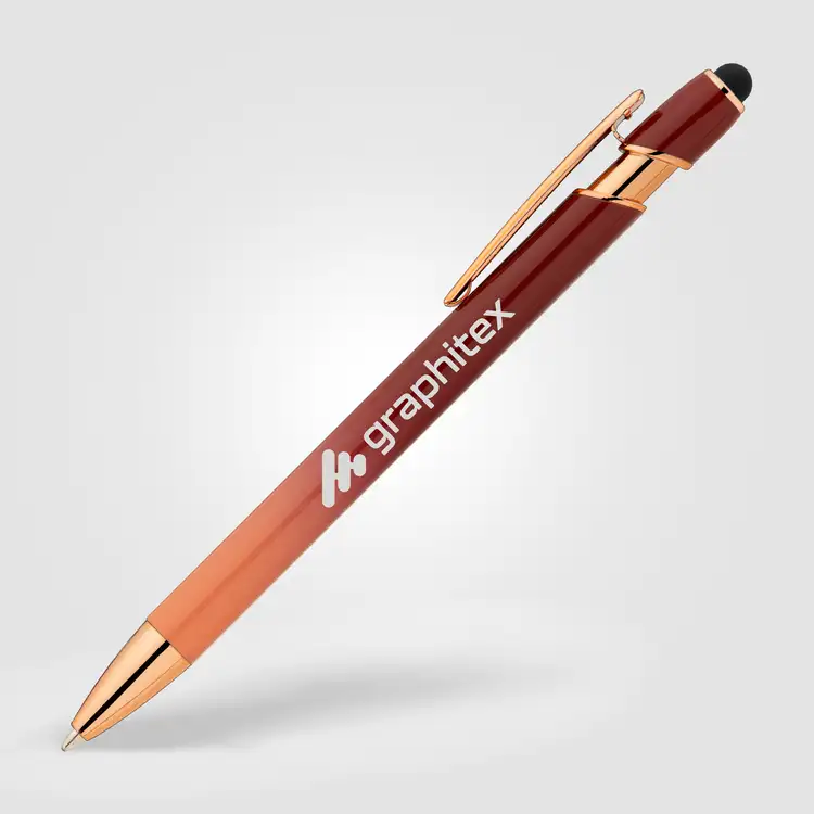 Stylo Ellipse Ombre avec stylet et accents or rose #3