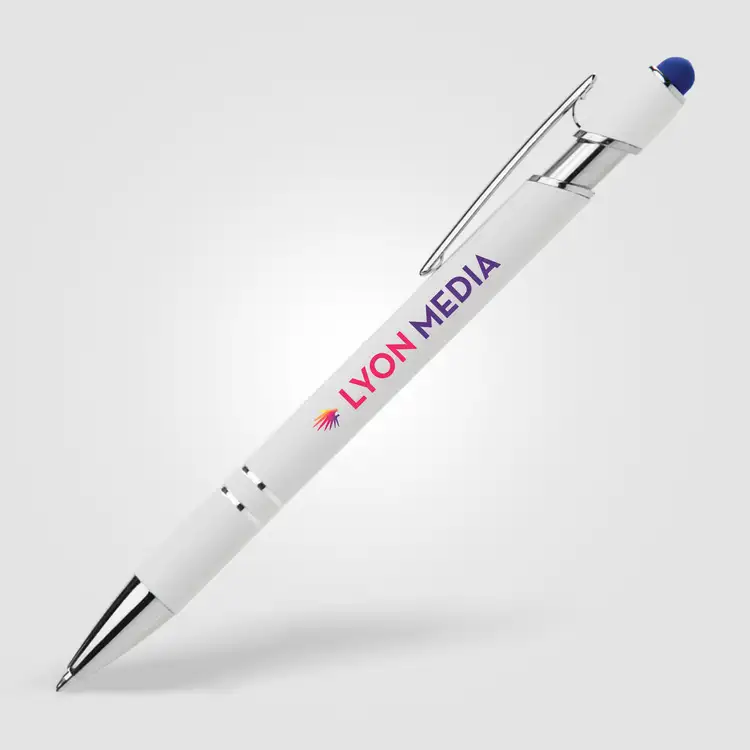 Ellipse Softy White Barrel Metal Pen with Stylus #2