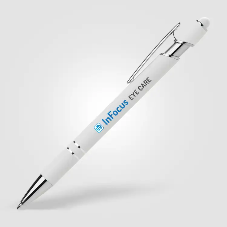Ellipse Softy White Barrel Metal Pen with Stylus #3