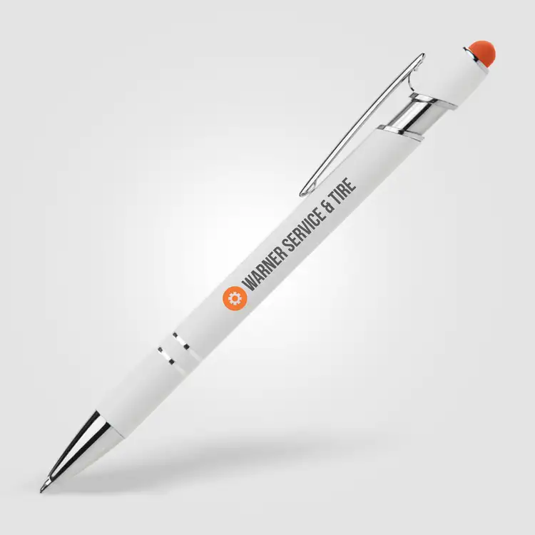 Ellipse Softy White Barrel Metal Pen with Stylus #6