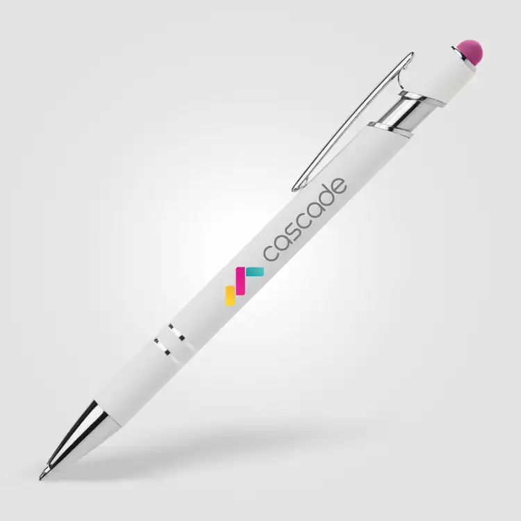 Ellipse Softy White Barrel Metal Pen with Stylus #7