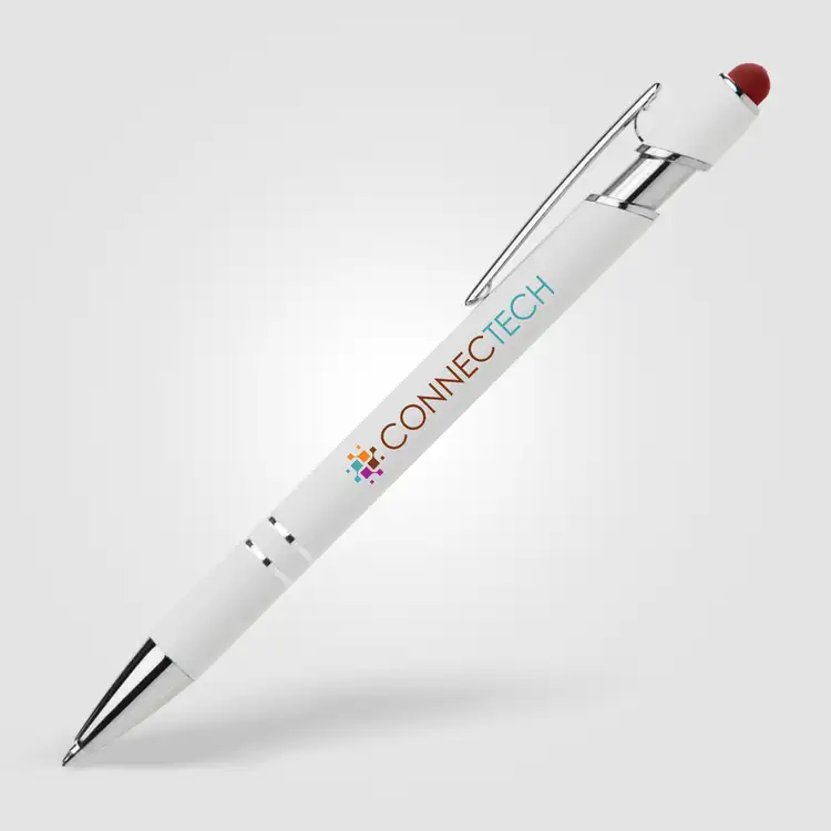 Ellipse Softy White Barrel Metal Pen with Stylus #8
