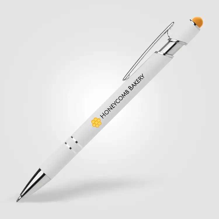 Ellipse Softy White Barrel Metal Pen with Stylus #9