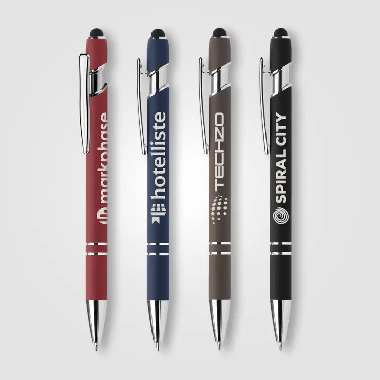 Stylo Ellipse Softy en aluminium recyclé avec stylet et encre antifraude