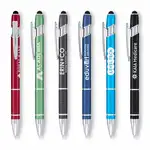 Stylo Ellipse mat avec stylet et accents chromés