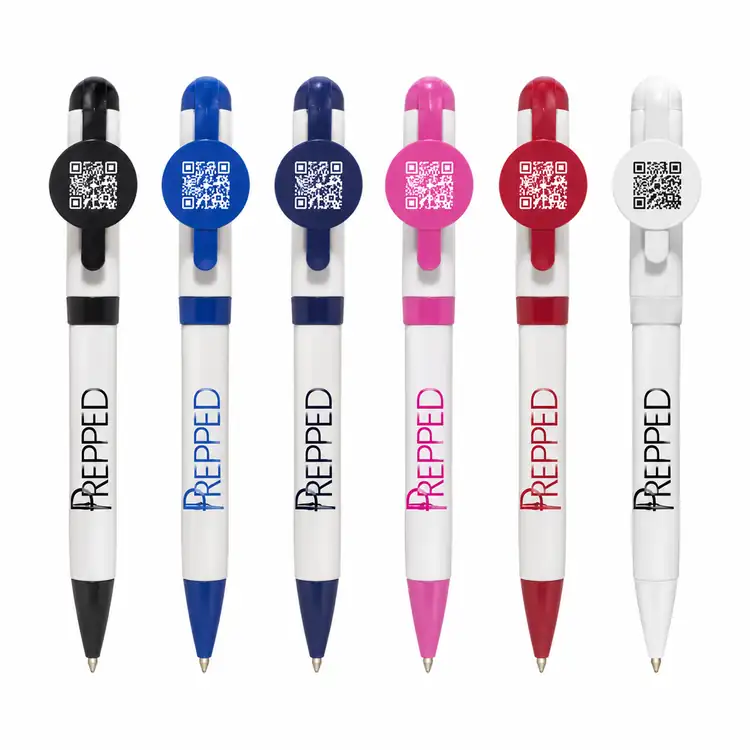 Jumbo QR Billboard White Twist Pen with Coloured Accents
