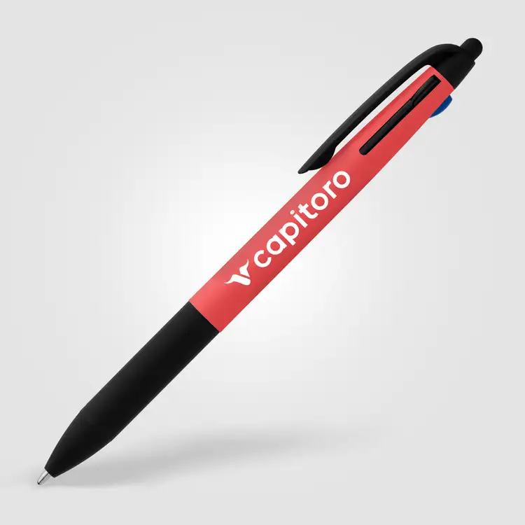 Malta Essentials Recycled Plastic 3-in-1 Stylus Neon Grip Multi-Ink Pen #10