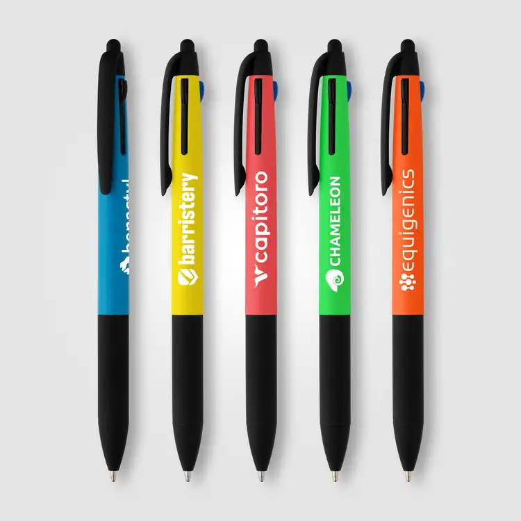 Malta Essentials Recycled Plastic 3-in-1 Stylus Neon Grip Multi-Ink Pen #2