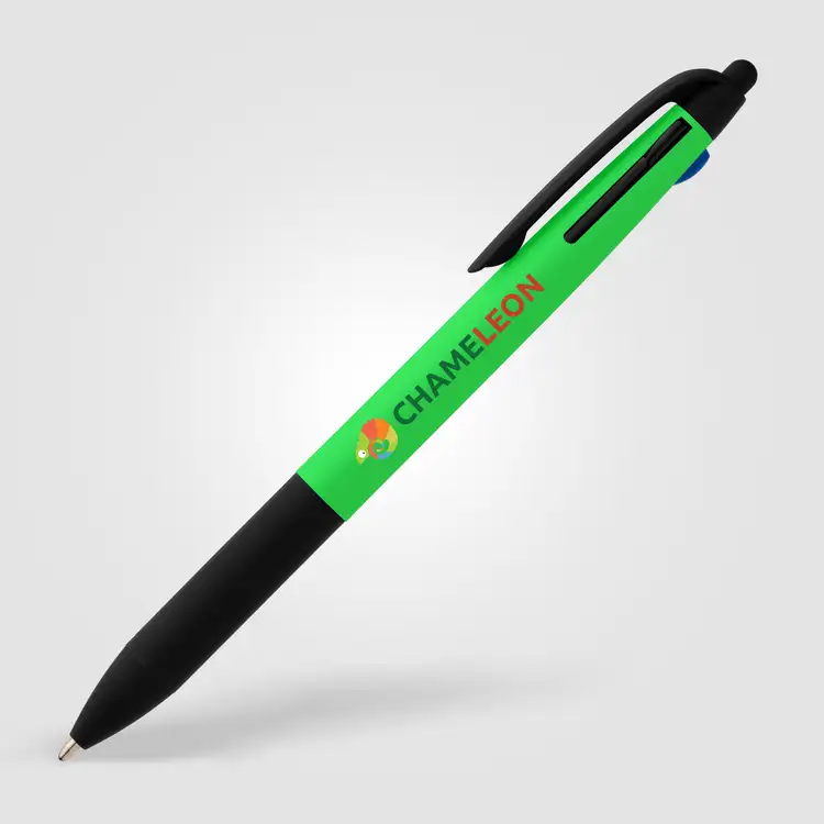 Malta Essentials Recycled Plastic 3-in-1 Stylus Neon Grip Multi-Ink Pen #3