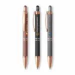 Stylo Phoenix Softy métallique avec stylet et accents or rose