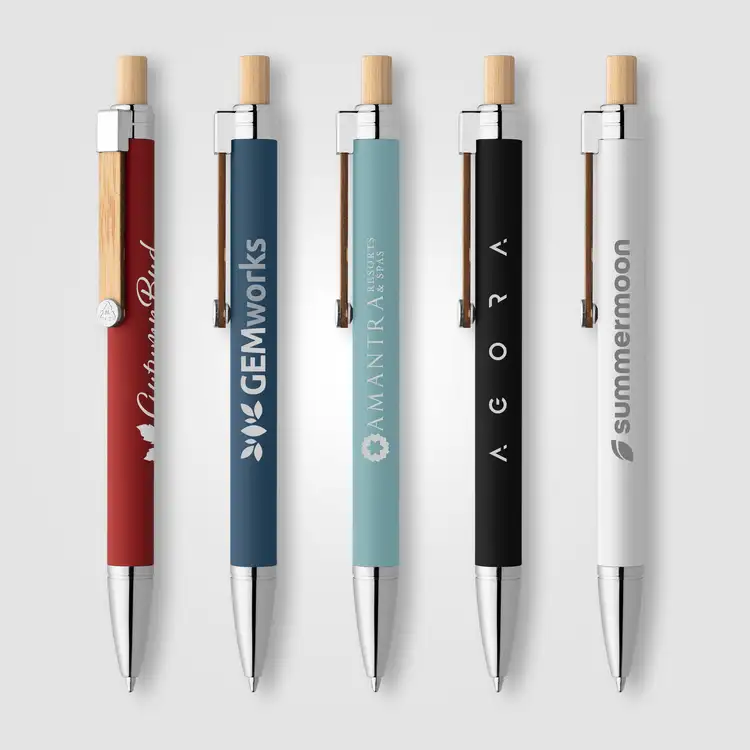 Stylo Phoenix en aluminium recyclé et bambou FSC avec stylet #2