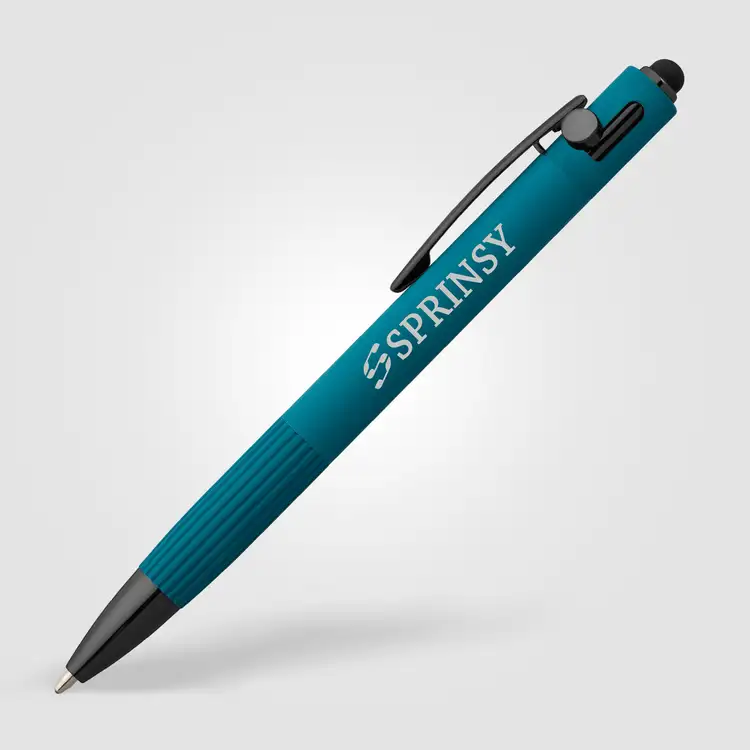 Stylo Saga en aluminium recyclé à mécanisme coulissant avec stylet #10