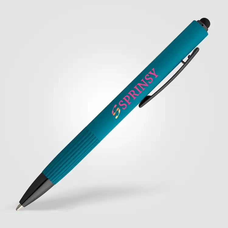 Stylo Saga en aluminium recyclé à mécanisme coulissant avec stylet #11
