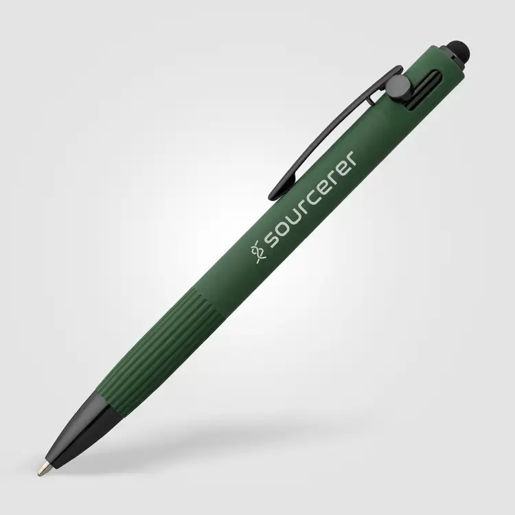 Stylo Saga en aluminium recyclé à mécanisme coulissant avec stylet #5