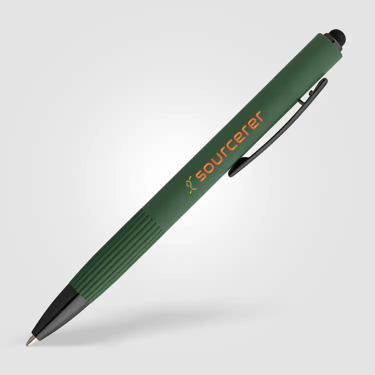 Stylo Saga en aluminium recyclé à mécanisme coulissant avec stylet #6