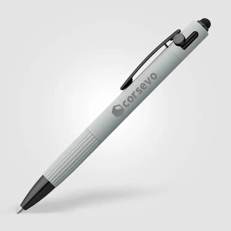 Stylo Saga en aluminium recyclé à mécanisme coulissant avec stylet #7