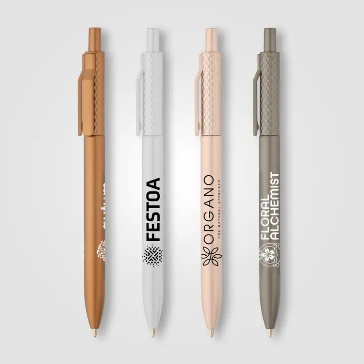 Vale Recycled Plastic Diamond Textured Metallic Pen