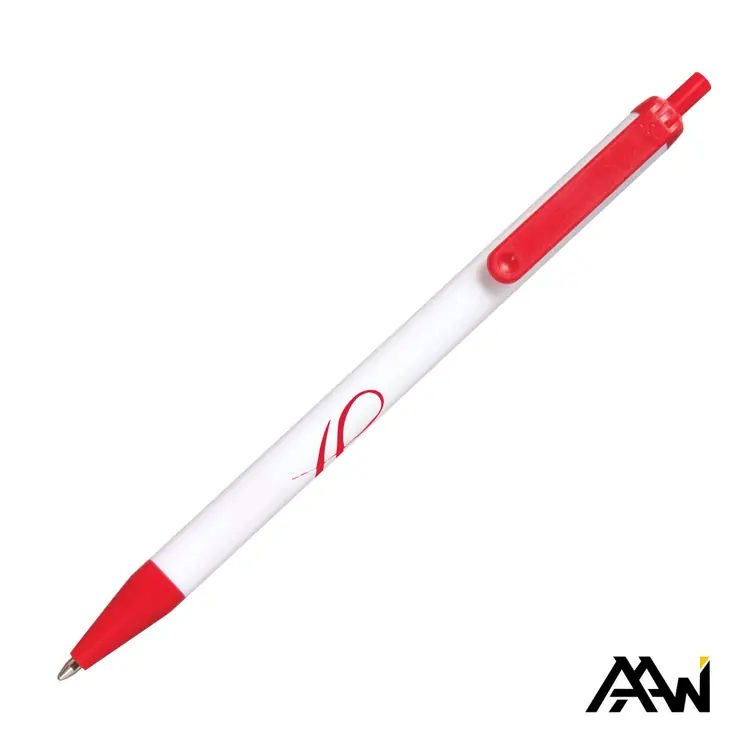 Stylo Value Slim à corps blanc brillant - Accents colorés mats #12