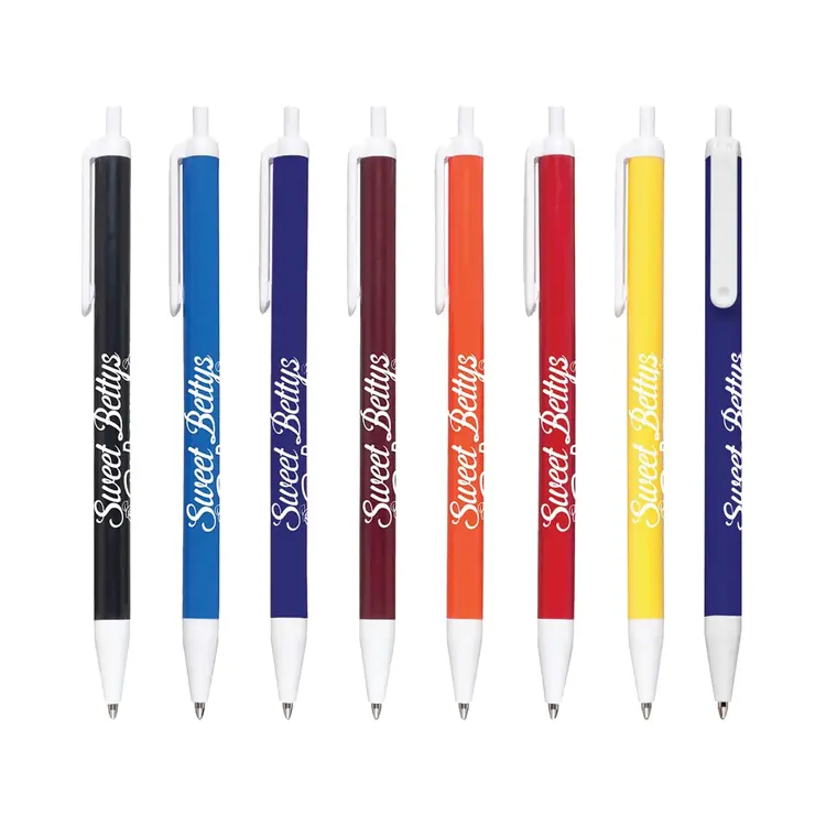 Stylo Value Slim à corps coloré brillant - Accent blanc mat