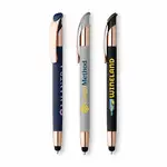 Stylo Venice Softy avec stylet et accents or rose