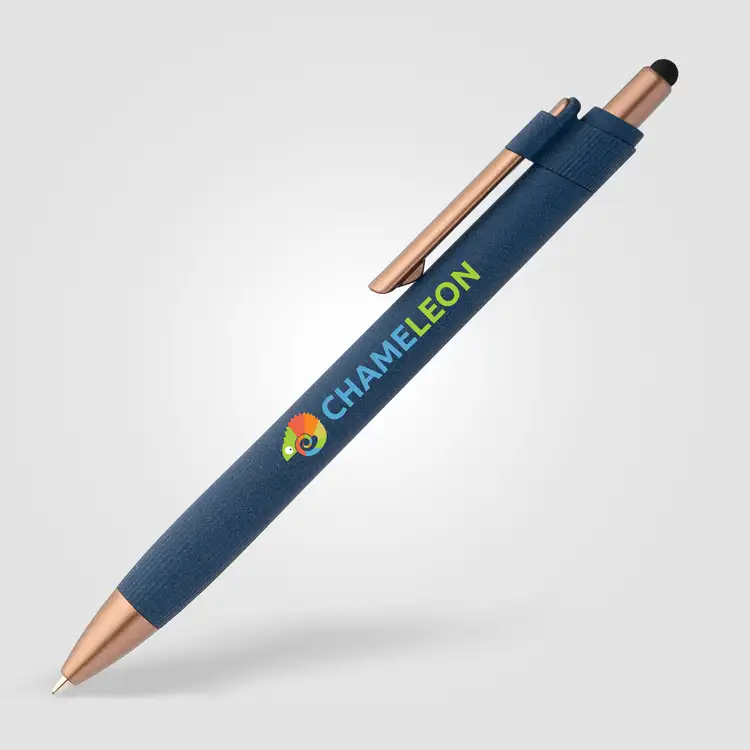 Stylo à bille York en plastique recyclé à accents bronze avec stylet #11