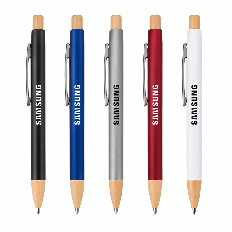 Charon Aluminum Ballpoint Pen w/Bamboo Clicker & Tip