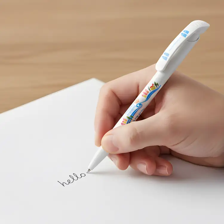 Clear Opaque Barrel Ballpoint Pen #2