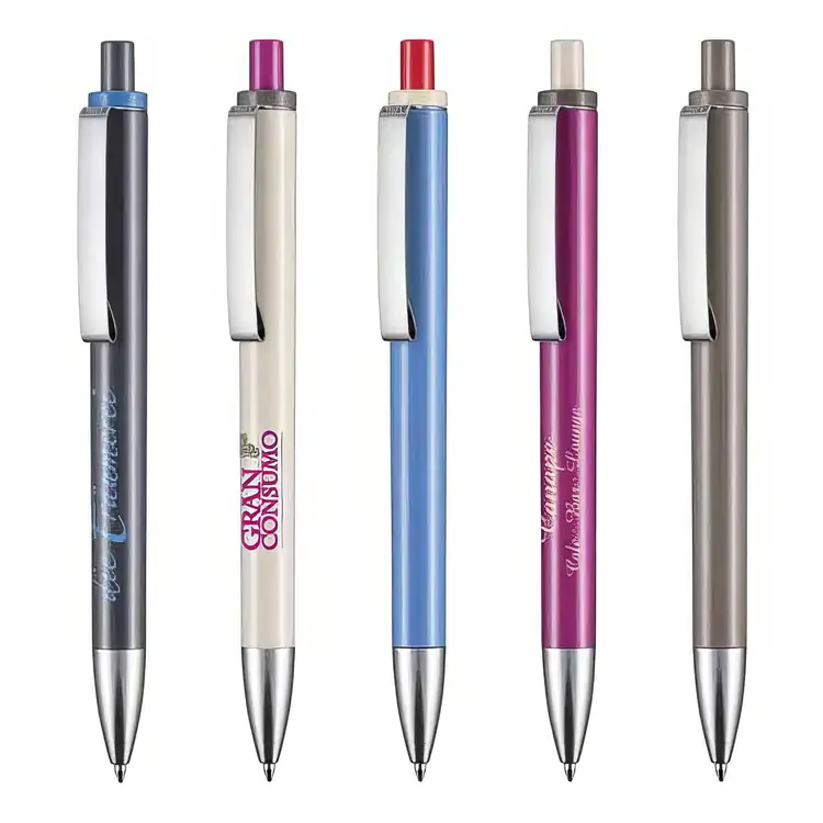 Stylo-bille Exos avec garnitures en métal poli