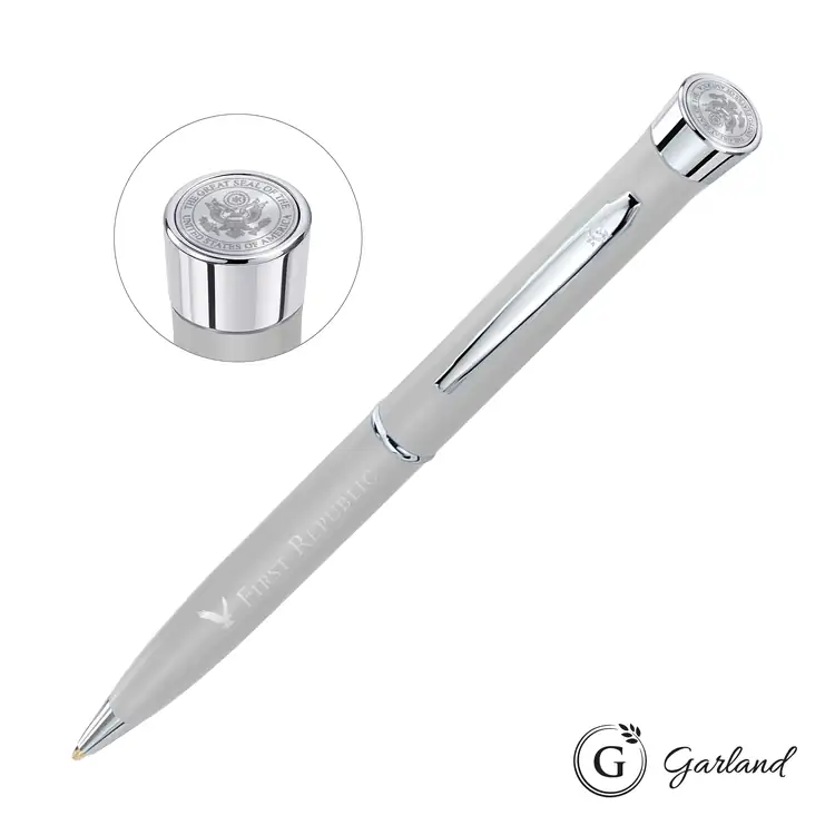 Garland Color Matte Custom Emblem Ballpoint Pen - Chrome #6