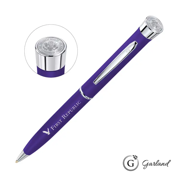 Garland Color Matte Custom Emblem Ballpoint Pen - Chrome #7