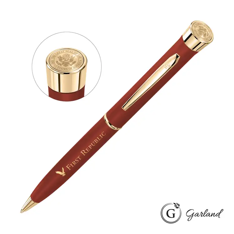 Garland Color Matte Custom Emblem Ballpoint Pen - Gold #8