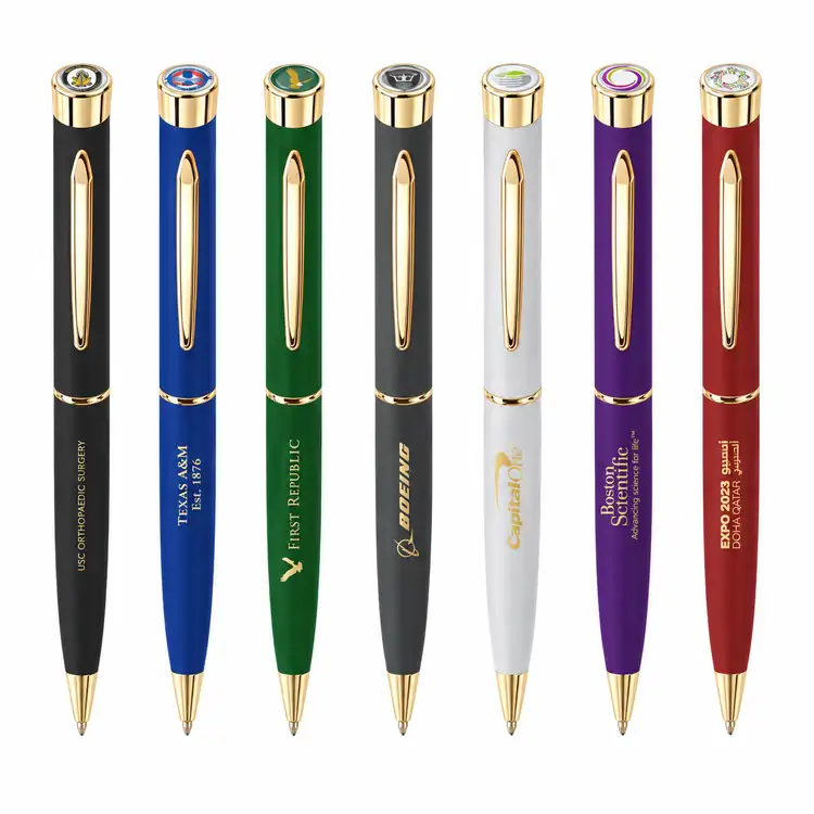 Garland Color Matte Custom Ballpoint Pen - Gold