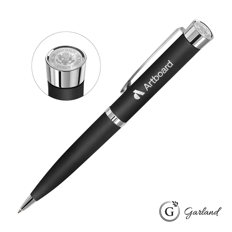 Garland Executive Color Custom Emblem Ballpoint Pen - Chrome