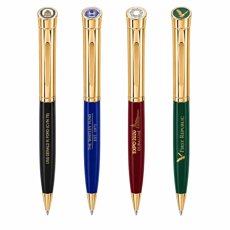 Stylo-bille Garland Monogram Custom avec garnitures dorées