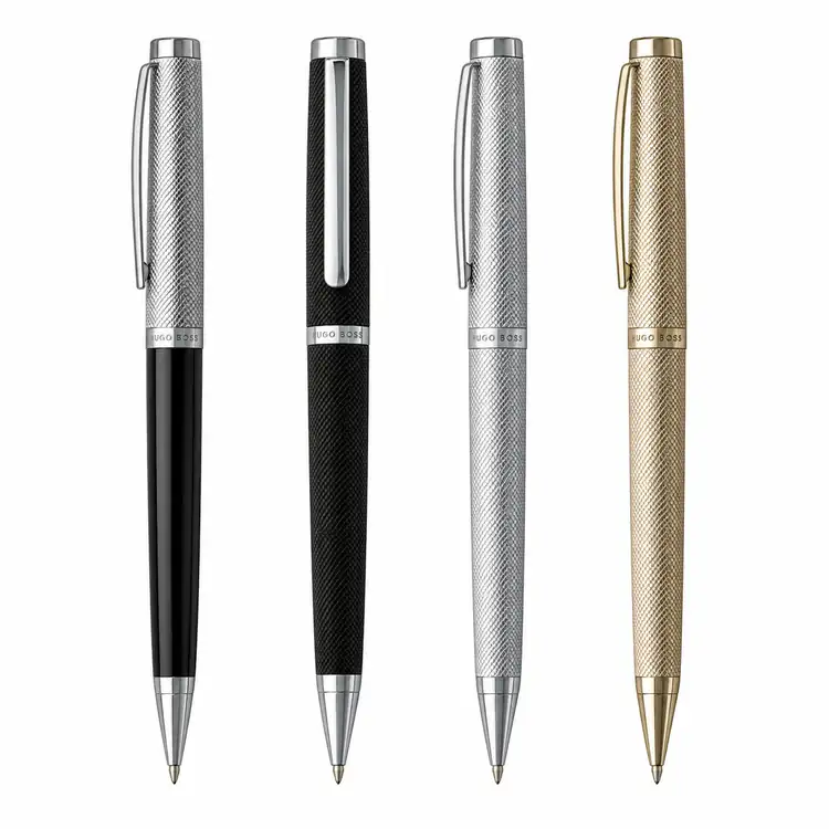 Hugo Boss Sophisticated Ballpoint Pen with Diamond-Cut Finish