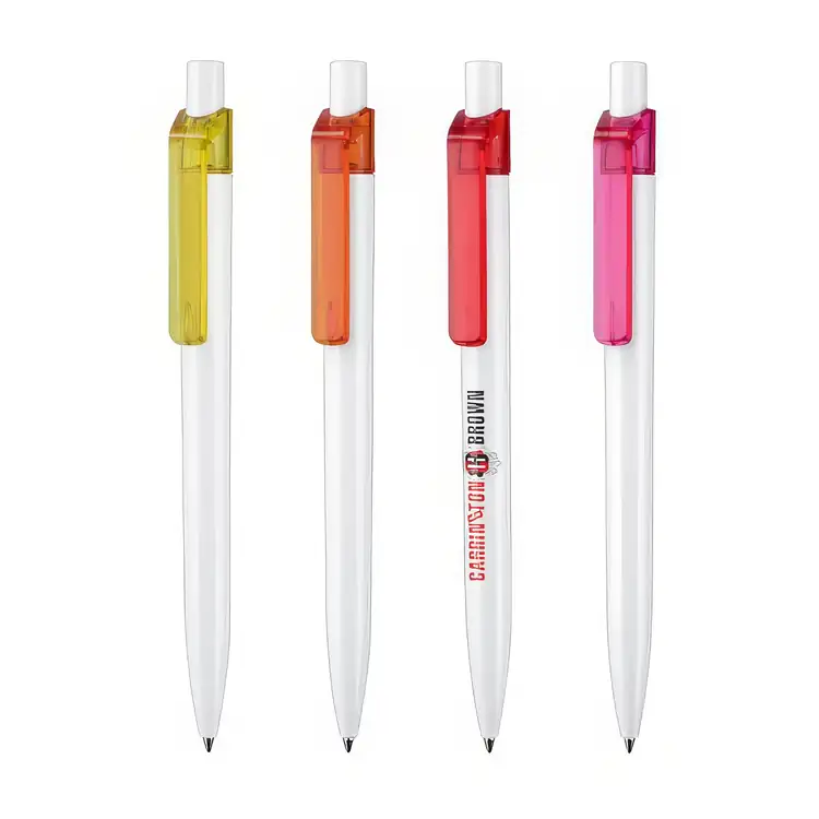 Insider White Ballpoint Pen with Translucent Clip