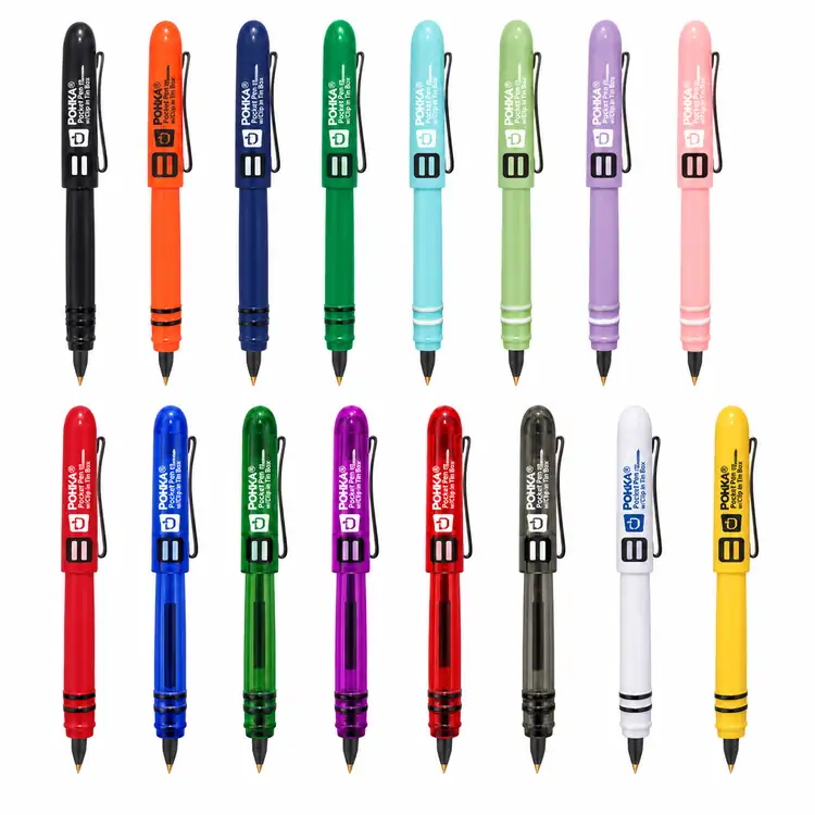 Stylo de poche Pokka avec agrafe en boîte métallique