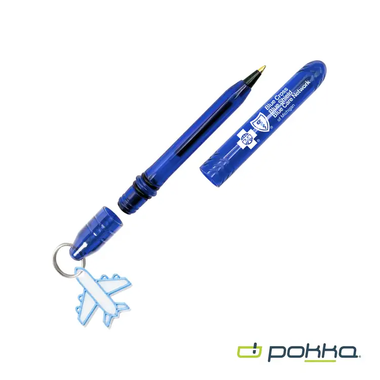 Pokka Pocket Pen with Dock and Chrome Keyring and Customizable Charm #11