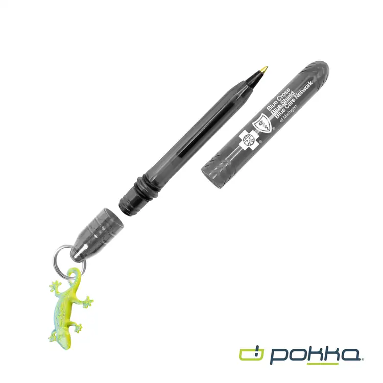 Pokka Pocket Pen with Dock and Chrome Keyring and Customizable Charm #15