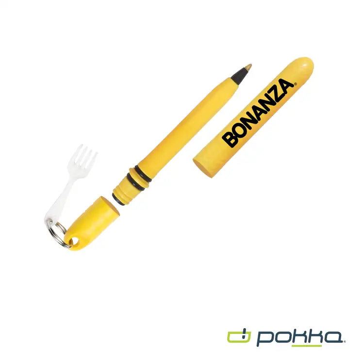 Pokka Pocket Pen with Dock and Chrome Keyring and Customizable Charm #17