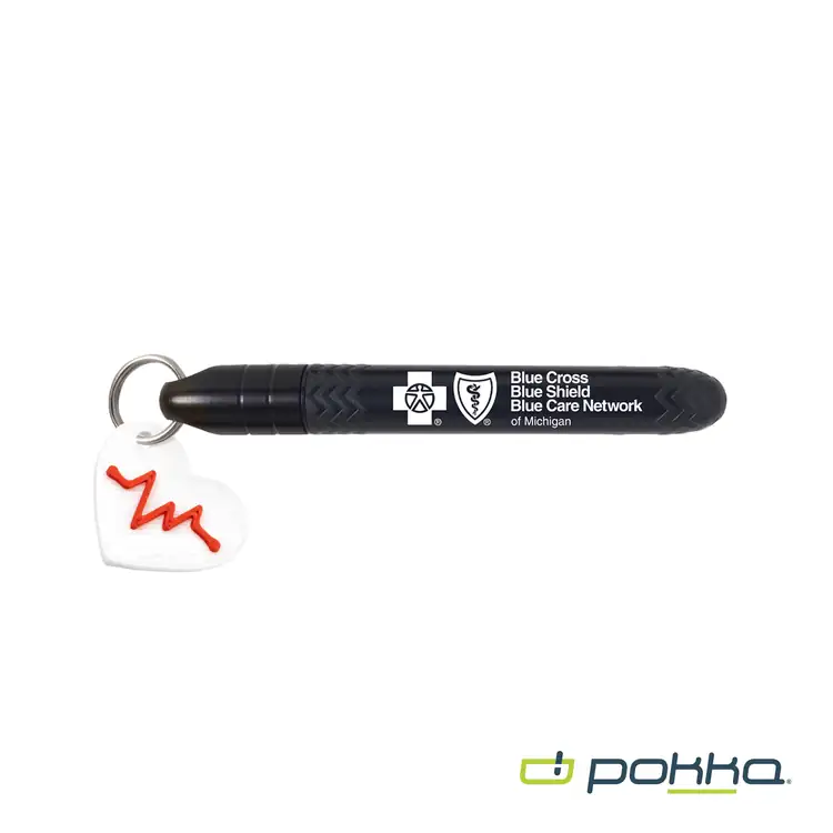 Pokka Pocket Pen with Dock and Chrome Keyring and Customizable Charm #20